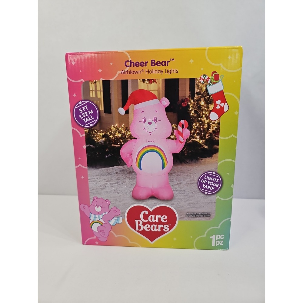 Care Bears Cheer Bear Airblown Holiday Lights 5Ft Inflatable IN/OUTDOOR  Decor